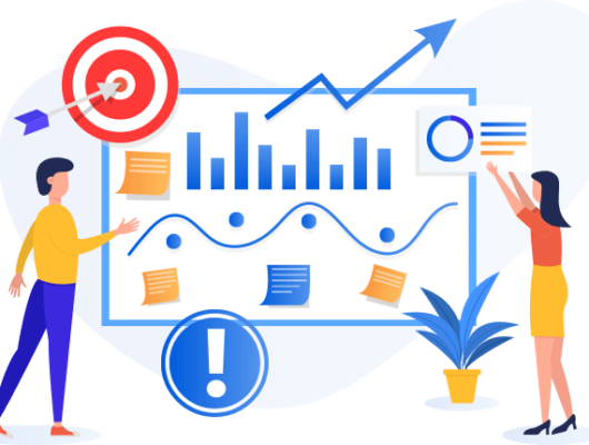 Illustration that shows data analyst can lead to better results.