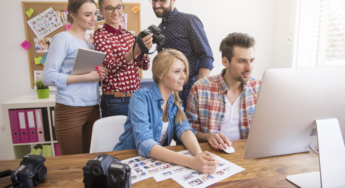 People checking out the features on a CRM